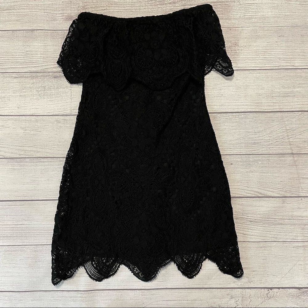 BB Dakota Black A Lace of You Strapless Dress